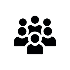 Minimalist crowd of people logo unity teamwork concept Vector illustration