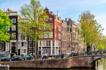 Picturesque view of the canals of Amsterdam