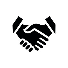 Minimalist handshake logo corporate teamwork business identity Vector illustration