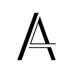 Minimalist letter A monogram logo clean creative branding Vector illustration