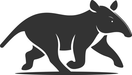 Tapir animal vector black silhouette illustration