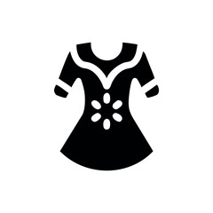 Ornamental frock detailed embroidery fancy fashion Vector illustration