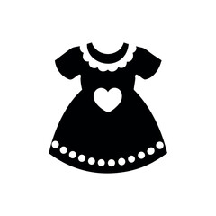 Sweet baby girl dress with pearl lace and ribbon details Vector illustration