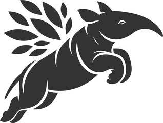 Tapir animal vector black silhouette illustration