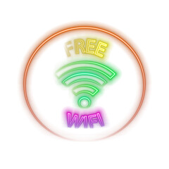 Neon Wi-Fi wireless internet network symbol icon. 3d.wifi vector icon in four colors. Wireless, internet, web, wifi concept. Night sign style. Vector illustration