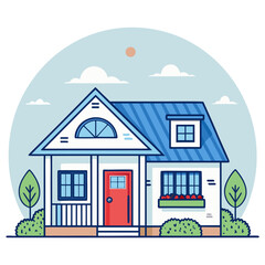 Fototapeta premium illustration of a house with a roof