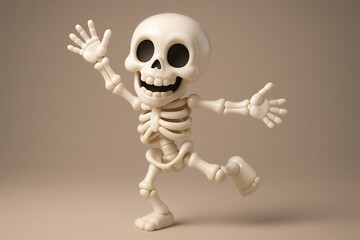 3D cartoon skeleton dancing