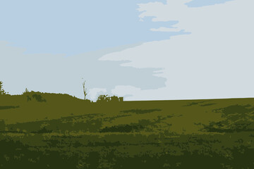 Vibrant meadow under a serene sky, perfect for conveying peace and tranquility, evokes a sense of freedom and escape, ideal for nature-themed projects and outdoor advertising, stunning landscape