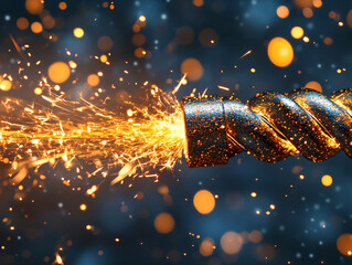 Abstract 3D background of glowing fiber optics. Connection of optical fiber cable. 