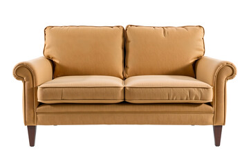 Naklejka premium Cozy Two Seater Sofa Arrangement Living Room Furniture Showcase Modern Home Front View Comfort Concept