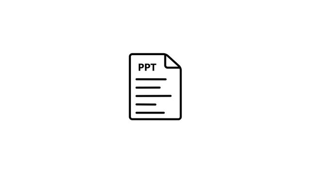 Black Outline PT Presentation File Icon on a White Background powerpoint