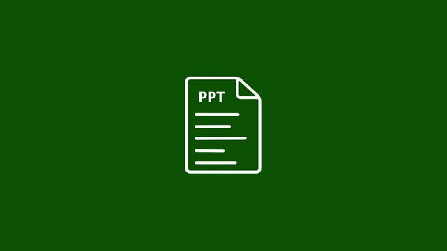 White PT Presentation File Icon on a Dark Green Background powerpoint