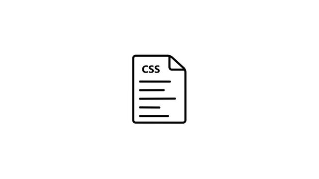 Black outline icon of aCS file on a white background document code