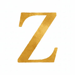 Watercolor Gilt Golden English letters Z isolated watercolor vector illustration svg
