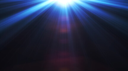 overhead light rays volumetric light on black background overlay