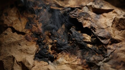 Burnt Brown Paper With Smoke And Charred Marks