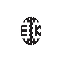 Monogram Initial Alphabet EK Bold Unique Design Pixel Logo Concept Alphabet