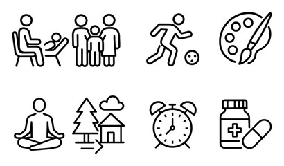 Fototapeta premium Pathways to Recovery Icons