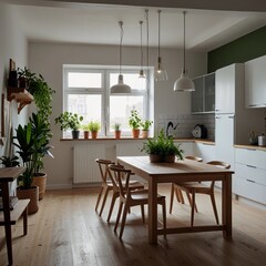 Scandinavian-Inspired Studio Apartment with Cozy Dining Space