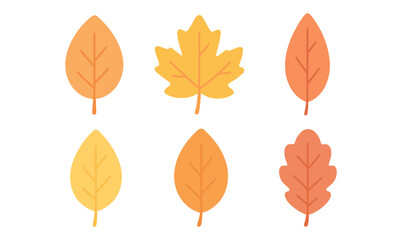 Obraz premium Colorful autumn leaves collection in flat design