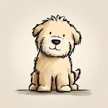 Cute hand-drawn sketch animation of a smiling puppy