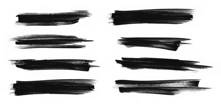 ink brush strokes isolated on transparent background minimalist texture k resolution .