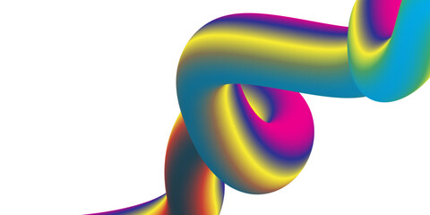 Abstract colorful background with 3D plastic toy rings and a rattle icon design