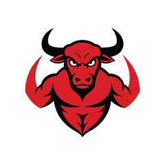 vector illustration of a bull