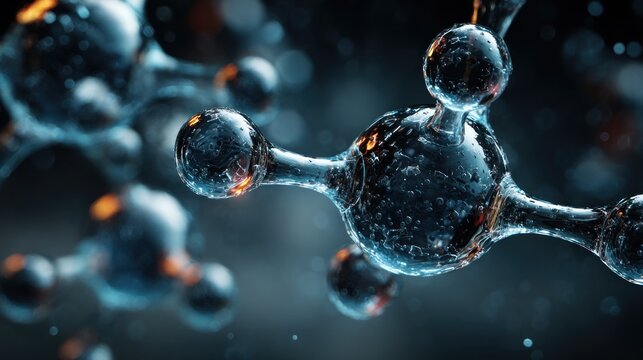 Illustration of a Detailed Transparent Molecular Structure for Scientific Concepts