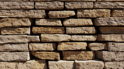 Fototapeta premium Perfect Symmetry in Rough-Hewn Stone Stack: Neat Alignment and Textural Beauty
