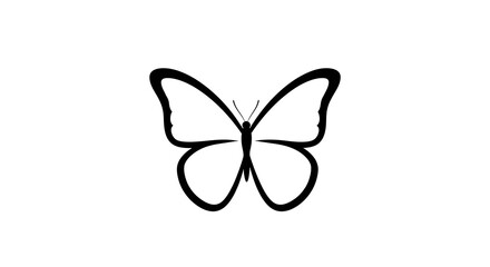 Elegant black butterfly silhouette symbolizing transformation and new beginnings