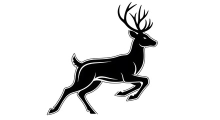 Majestic stag leaping powerfully, symbol of nature's grace and wild spirit