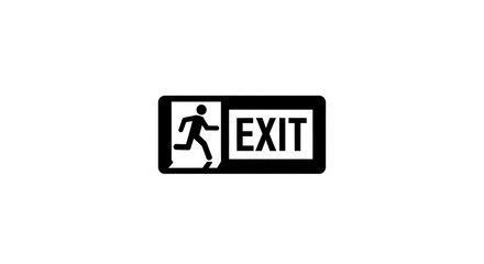 Urgent exit sign with running figure ensures safety and quick evacuation in emergencies
