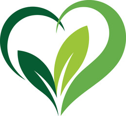 Green Heart Leaf Logo for Health