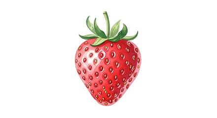 Vibrant, juicy strawberry illustration perfect for summer marketing and healthy recipes