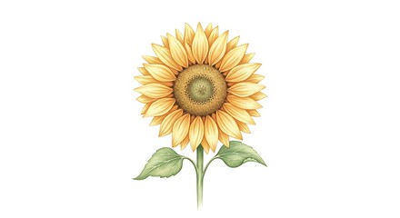 Vibrant sunflower illustration brings warmth and natural beauty to any design project