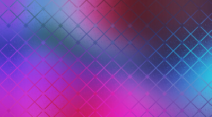 Abstract Gradient Background with Diamond Grid Pattern Overlay in Pink Blue and Red