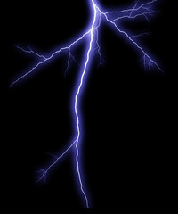 Powerful lightning bolt strikes with intense energy, perfect for illustrating force, electricity, and dramatic weather events, originally vector