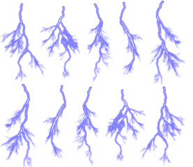 Dramatic lightning strikes in vibrant blue evoke power, energy, and intensity making this a captivating element for dynamic designs