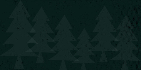 Seamless holiday pattern, Christmas trees. Forest and snowflakes on a green background. Holiday background for wrapping paper, wallpaper.