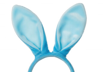 Fuzzy blue bunny ears headband isolated on a transparent background