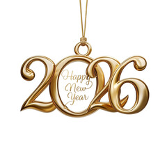 Golden 2026 Happy New Year Ornament Luxury Festive Decoration and Elegant Holiday Design