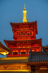 Fototapeta premium Night view of ancient Chinese architecture