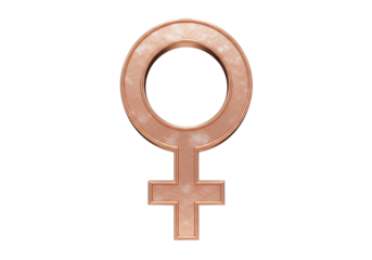 Rose gold female gender symbol isolated PNG, feminism and women s rights concept