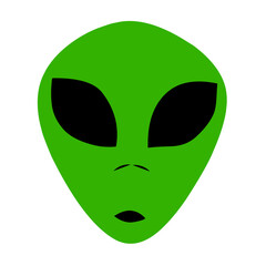 Alien green head vector