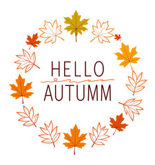 Autumn Leaves Circle: Hello Autumn Wreath with Warm Colors