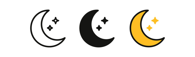 Obraz premium Minimalist moon and stars in various color styles