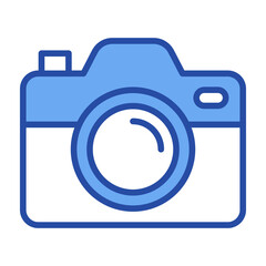 Digital Camera Blue Vector Icon