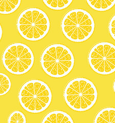 Bright Lemon Slices on Sunny Yellow Background