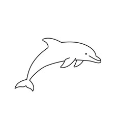 Obraz premium Simple line drawing of a dolphin leaping joyfully in a playful pose isolated on white background